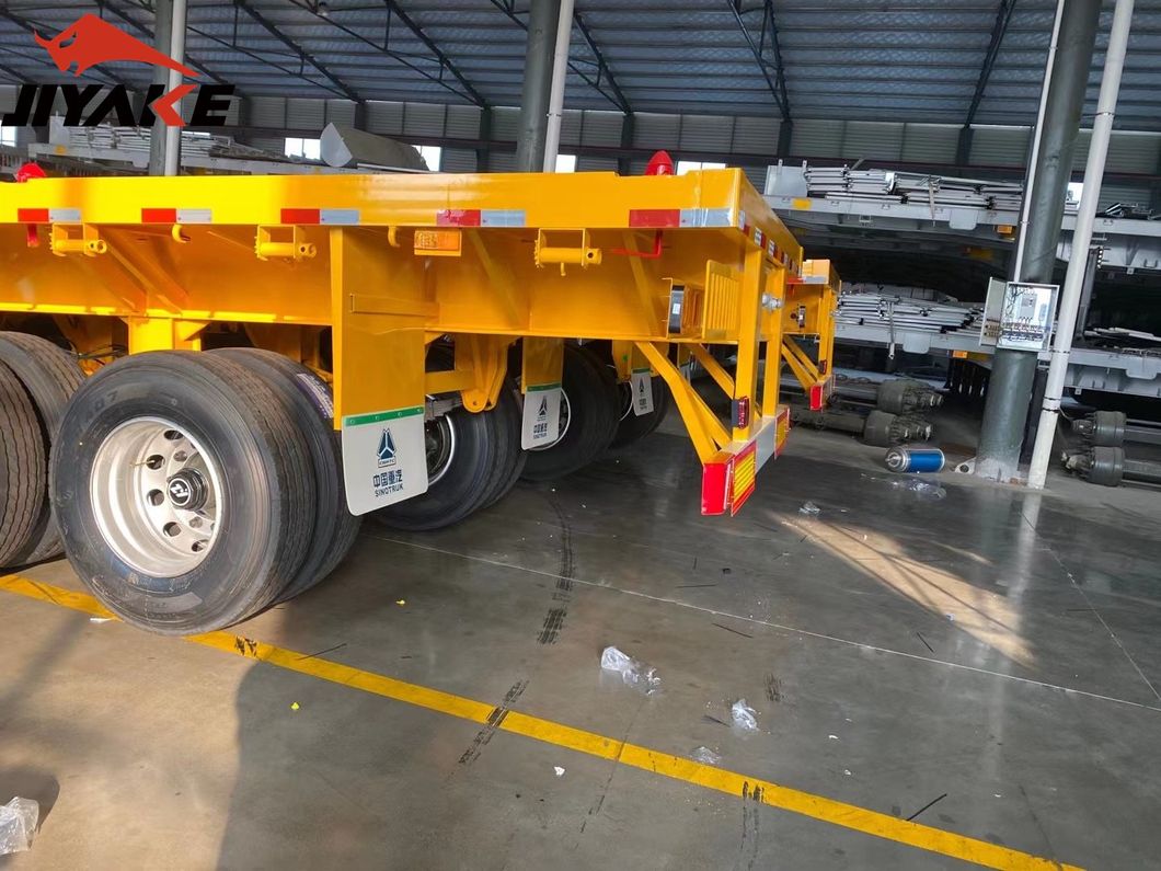 Factory Price 3 Axle 20FT 40FT Flatbed Chassis Trailer Container Transport Semi-Trailer