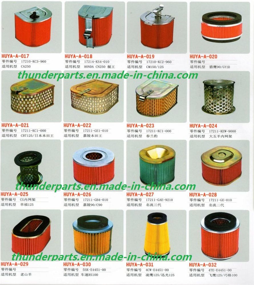 Parts of Motorcycle Air Filter Spare Parts for 70cc 90cc 100cc 110cc Motorcycles and Scooters