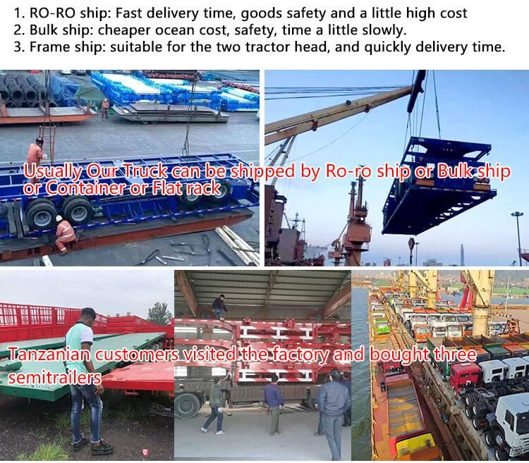 New Goseneck Low Bed Semi Trailer Heavy Duty Lowboy Trailers 3 Axles 4 Axles 40 Ton 50 T 60t Low Price 13m Trailer for Export