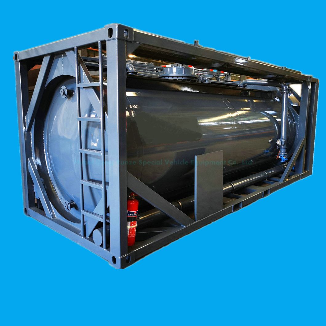 20feet Hydrochloric Acid HCl Sulphuric Acid Container Tank Lined LLDPE 16mm with Acid Pump Q235B+PE
