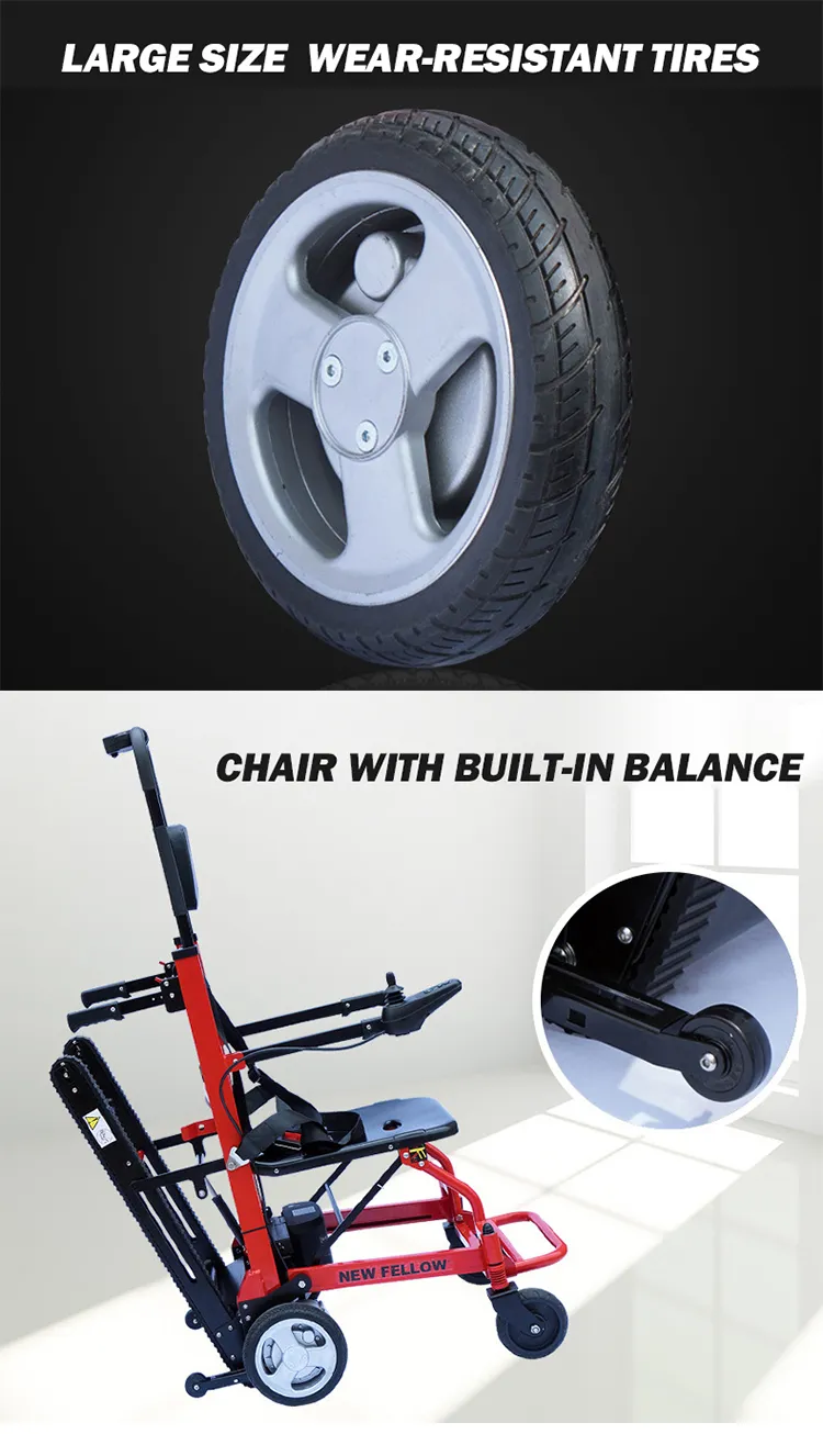 Elderly Light Flashlight Dual-Use Rocker Controller Electric Stair Climbing Wheelchair