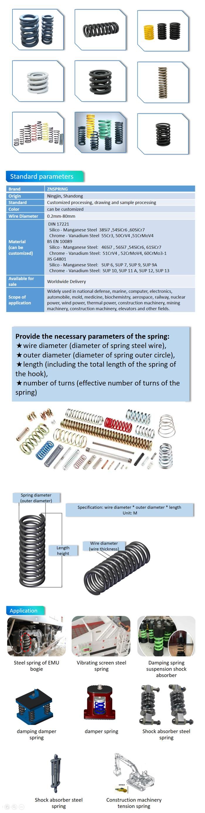 Axle Box Spring Urban Rail Emu Train Spring All Springs of 0.2mm-80mm Wire Diameter Can Be Customized