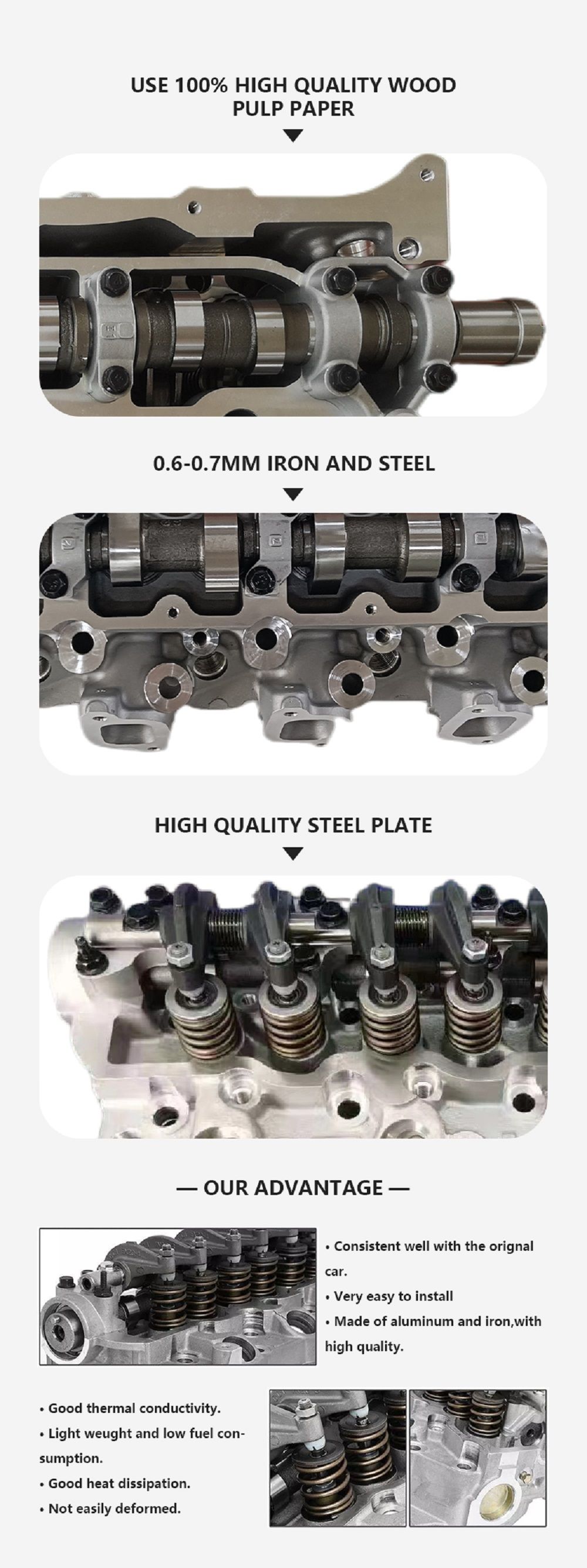 Cylinder Head 2kd Engine Cylinder Head 8 Valves OEM 11101-30040 for Japanese Car 2kd Cylinder Head