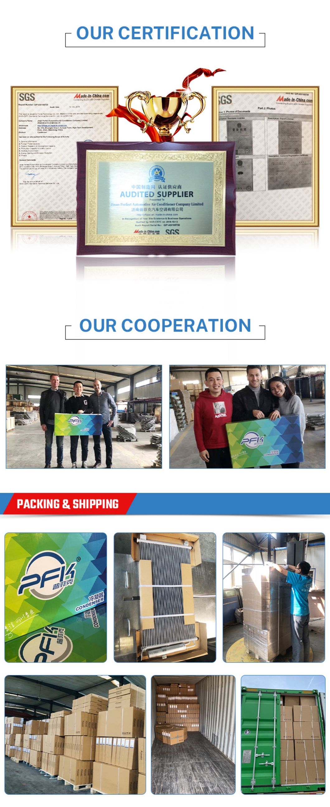 Refrigeration Parts Pipe Belt Structure Type Auto Air Conditioning Condenser Car Condenser