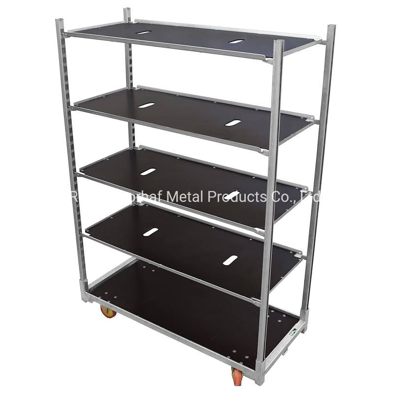 Warehouse Galvanized Steel Metal Storage Wire Mesh Roll Cage Cart with Wheel