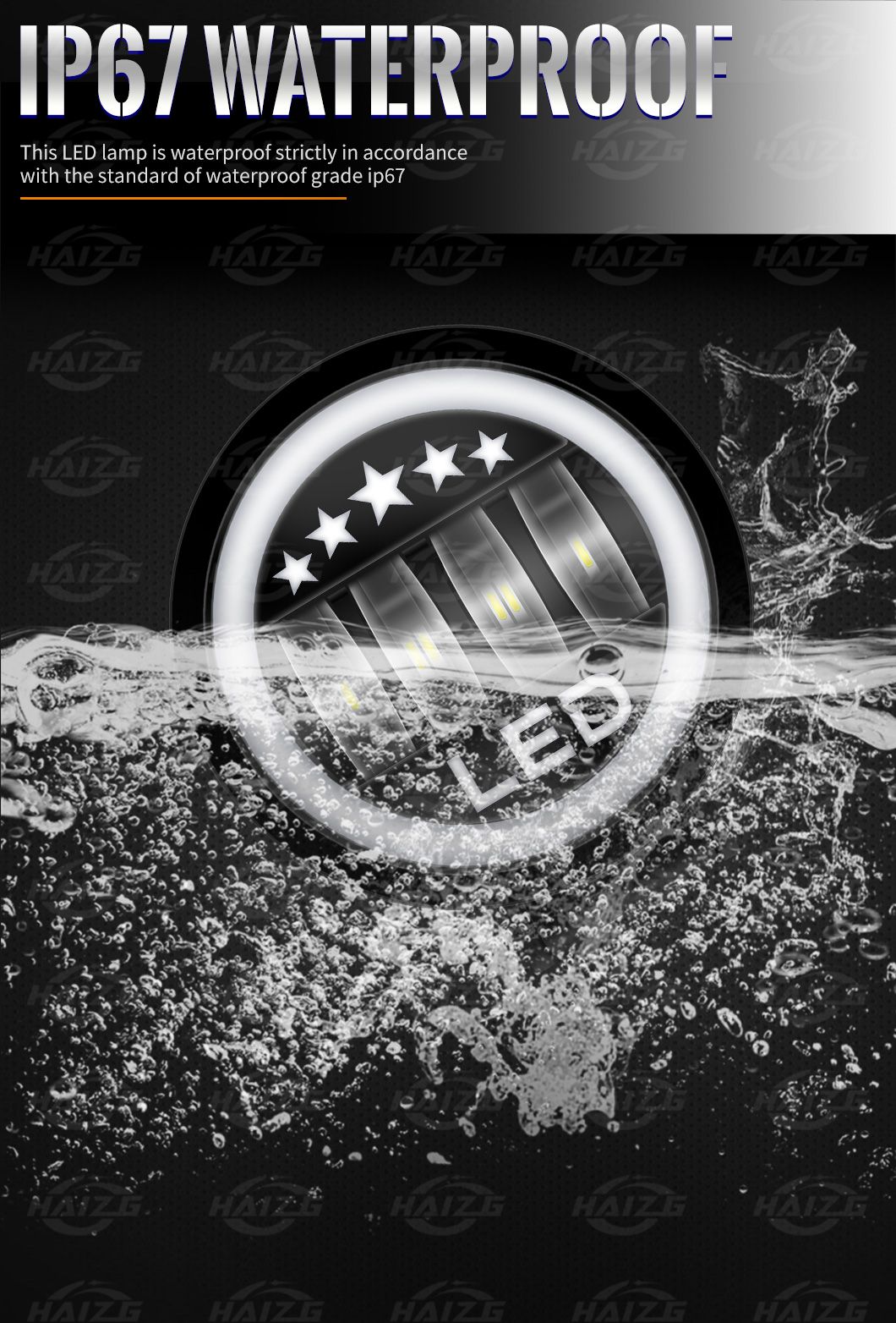 Haizg Super Brightness High Quality 80V LED Work Light for Offroad 35W Car LED Work Light