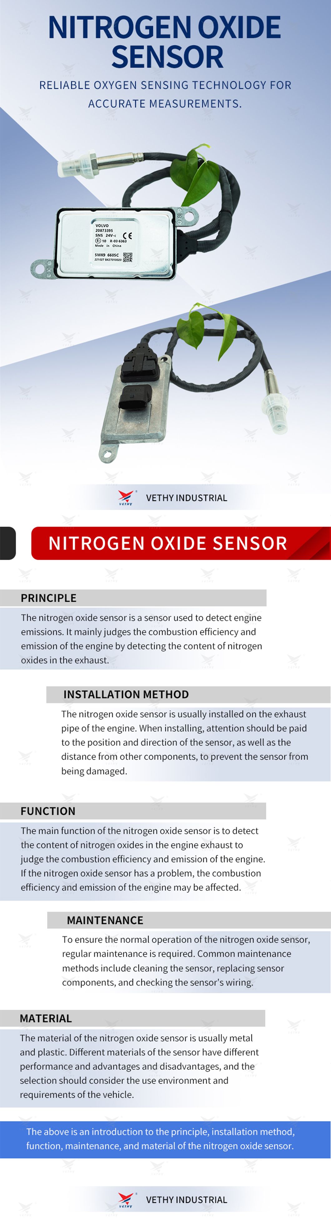 OEM 5wk9 7344b 2006243 / 1936256 24V Diesel Nox Sensor Nitrogen Oxide Sensor for Daf