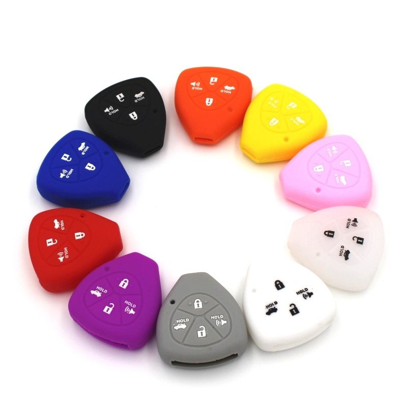 Car Brand Logo Colorful Silicone Car Key Cover for Toyota Series