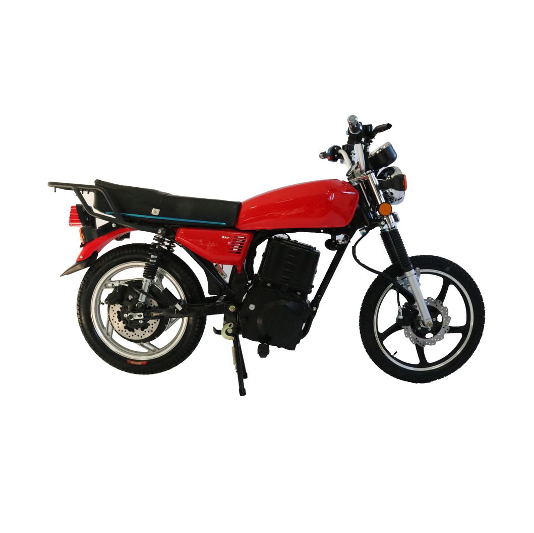 Red Desi Style Electric Motorcycle (2000W-3000W) Lithium Battery 72V
