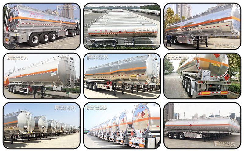 42cbm Diesel Fuel Oil Aluminum Tanker Truck Semi Trailer with Front Axle Liftable