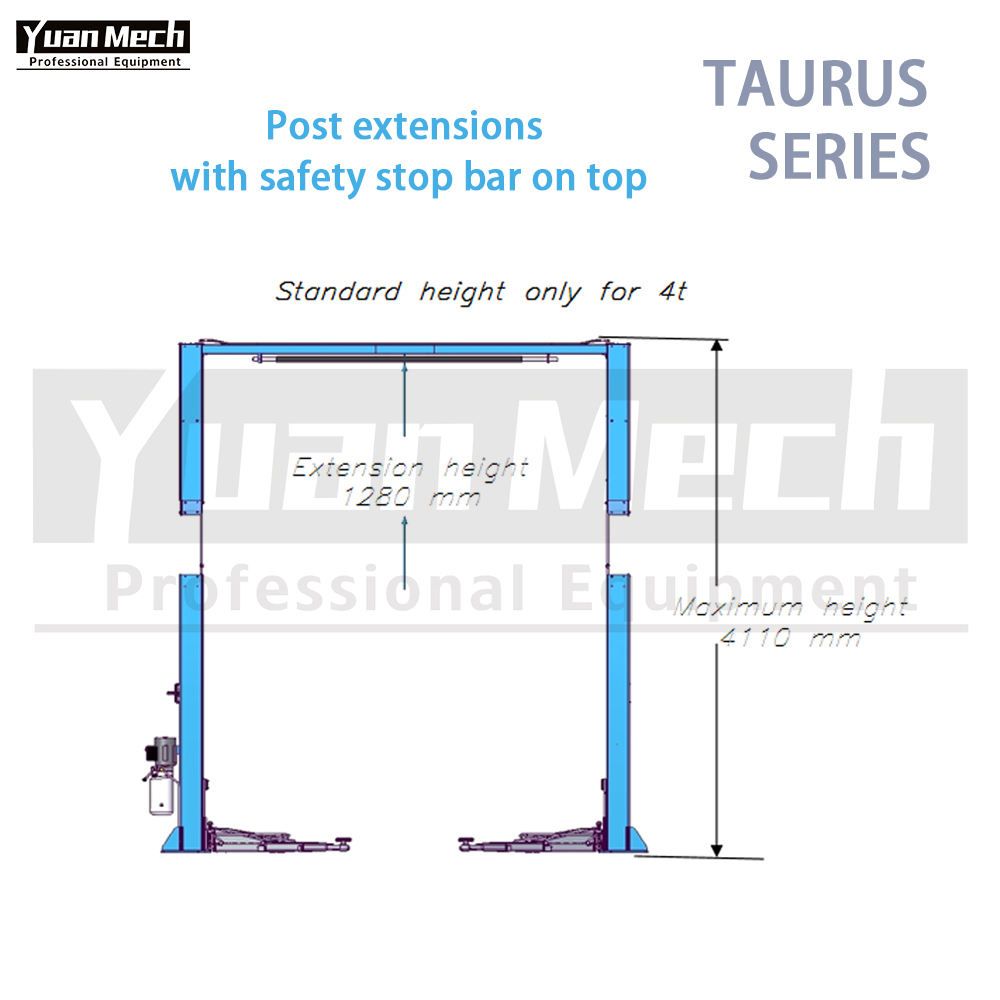 Yuanmech T4033ee Two Post Lift Top Connection with Electro Down Valve and Electromagnet Realese