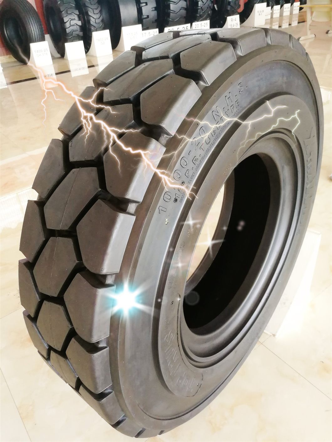 Sh-288 Forklifts Tires 12.00-20 with Long Life-Span and Good Self-Cleaning Capcity.