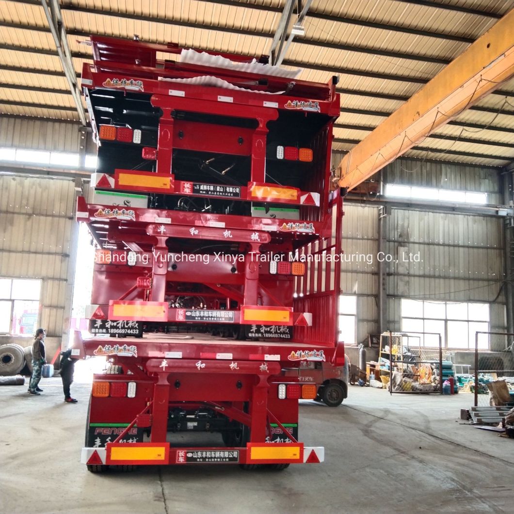 Utility 3/4 Axles Dump Trailer 35 Cbm 40 Cbm 60-80 Ton Side Dump Trailer Box Tipping Semi Trailer Dump Truck Super Trailer Price for Sale
