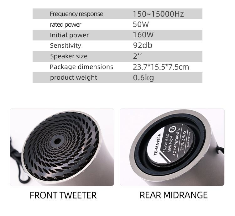 Factory Wholesale 2 Inch Car Midrange Speaker, Car Audio Modified Instrument Panel Midrange