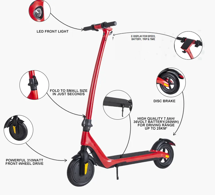 Maxwheel E11 Adult Scooter Spain Warehouse Stock 8.5 Inch Pneumatic Tire 350W 7.5ah Battery Folding E Scooter