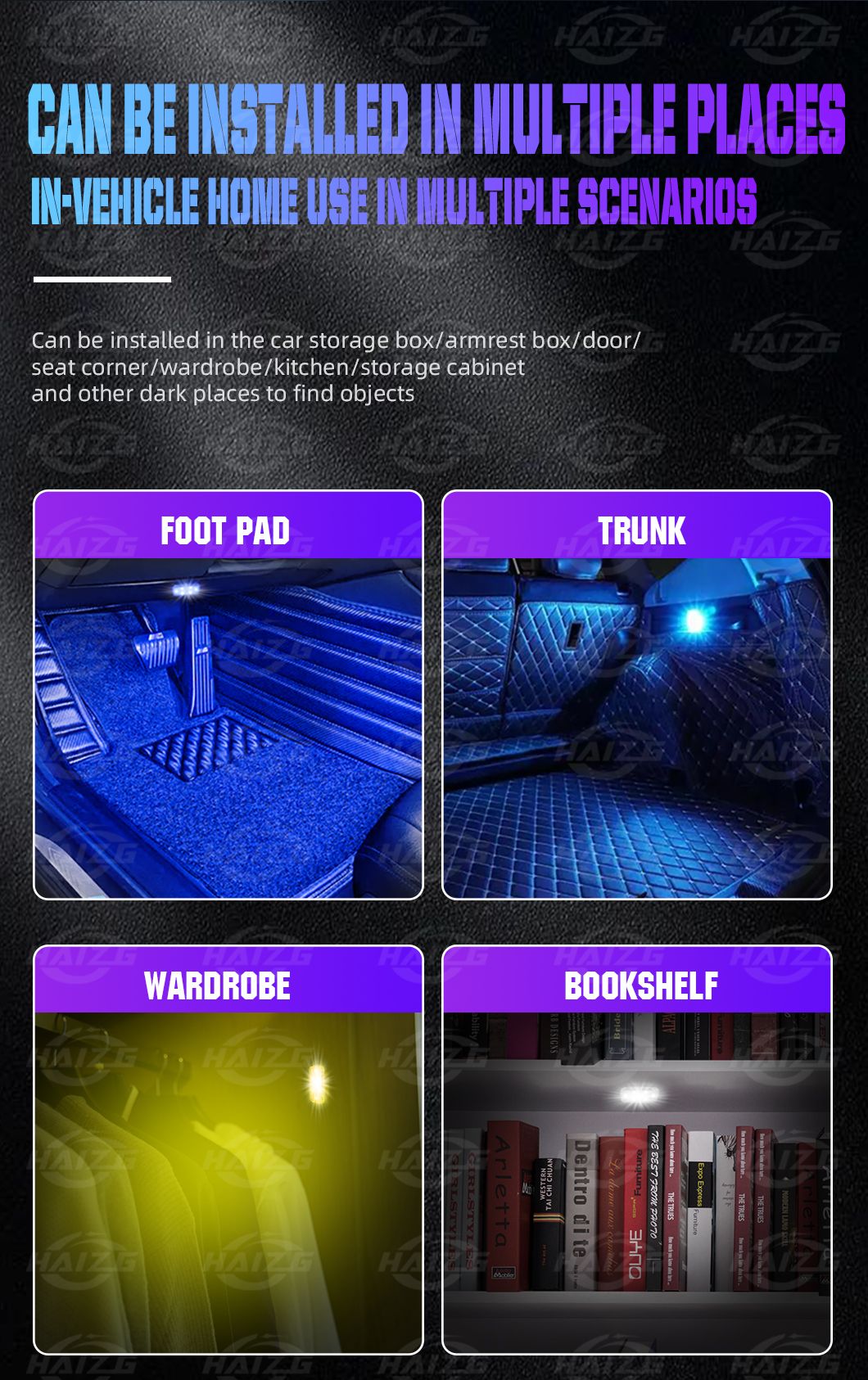 Haizg Mini LED Ceiling Light Touch Sensitive Lamp Car Inside LED Atmosphere Light