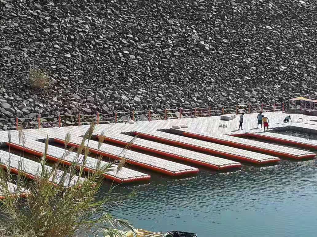 Modular Floating Pontoon Dock as Floating Bridge