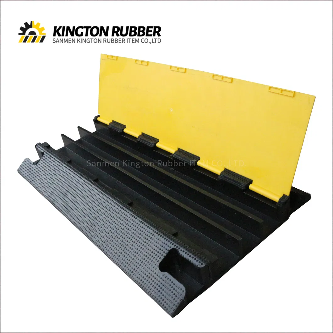 Roadway Durable 3 Channels Rubber Cable Protector Protective Wire Cord Ramp