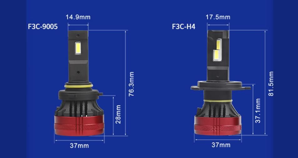 Canbus Anti-Flicker H1 LED Headlight Bulb 6000K Super Bright Fan Design