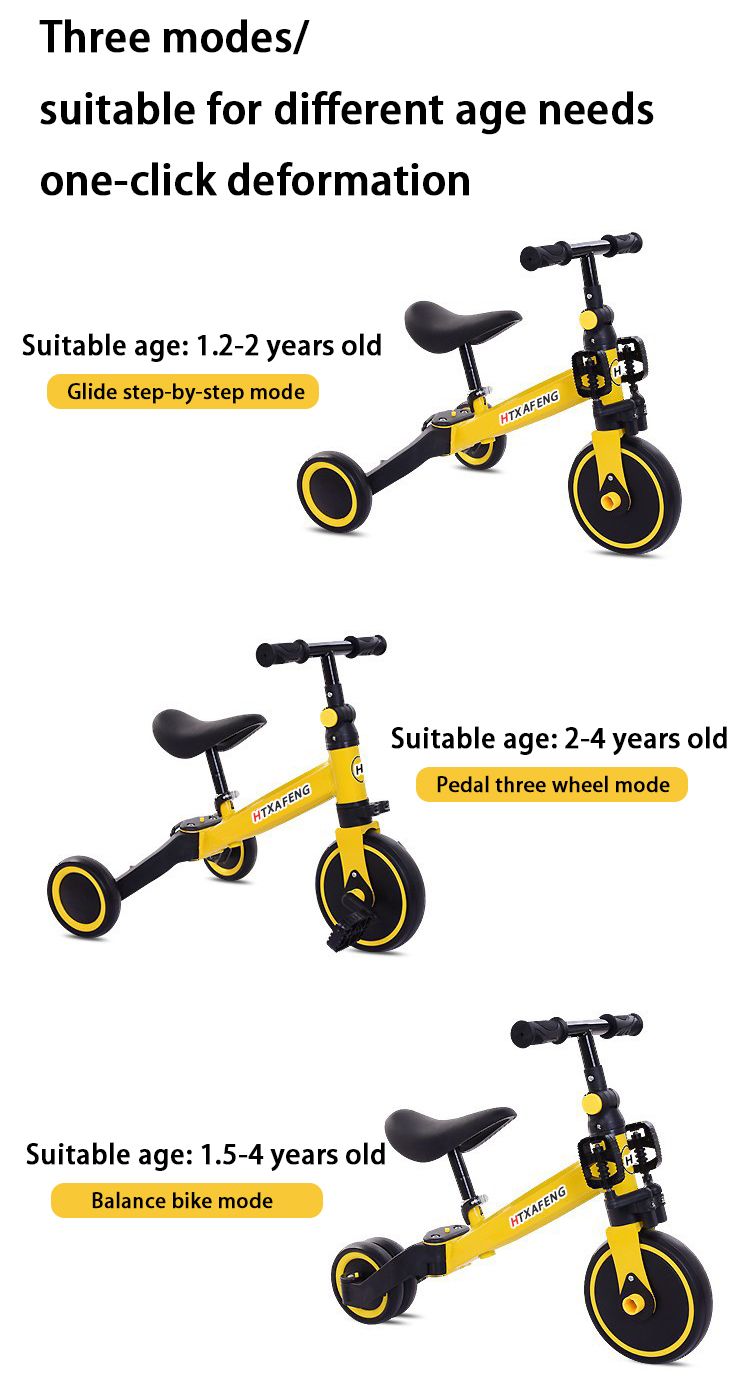 Factory Custom Steel Frame 3 Wheel Baby Kids Children Folding Balance Tricycle Bike for 2-4 Years Old Cycle.