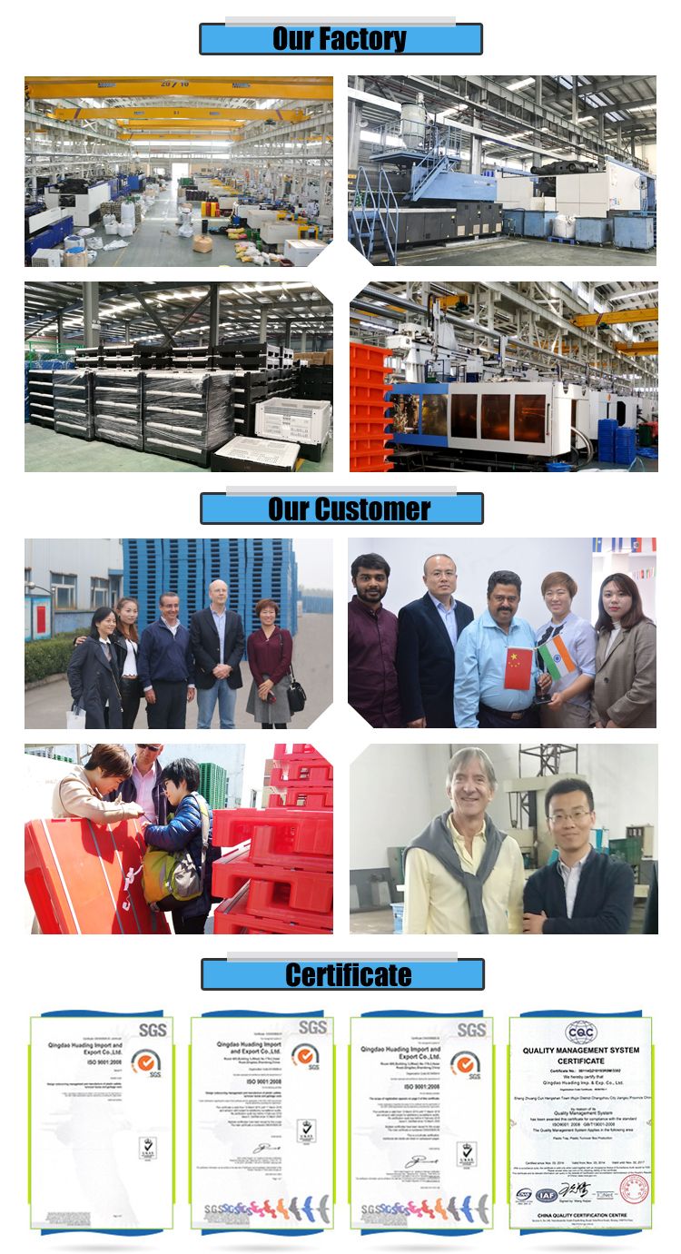 1200X1000 mm Durable 1 Ton Racking Load Plastic Pallet