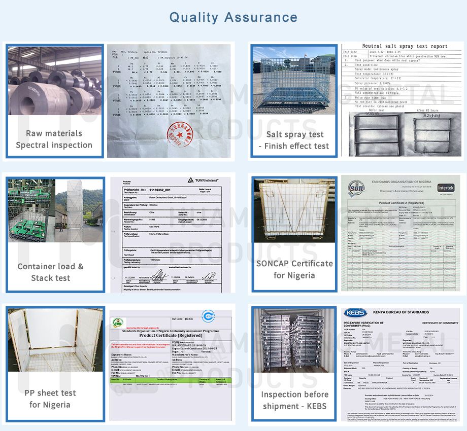 European Warehouse Storage Pet Preform Wire Mesh Container with Wheels