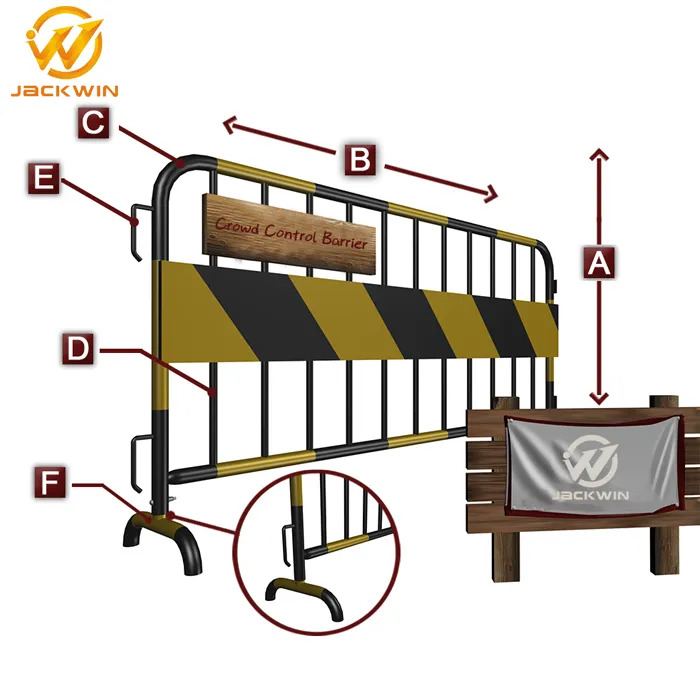 Factory Customized Event Traffic Barrier Metal Crowd Control Barricade Steel Road Barrier