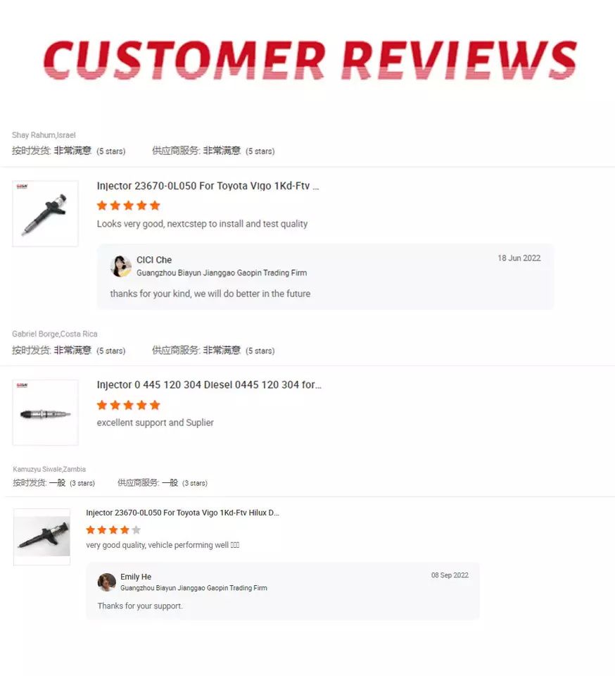 Good Price and High Quality Spare Parts Fuel Injector 0986435505 0445120103 0445120208 for Cummins Diesel Engine 5.9L Parts