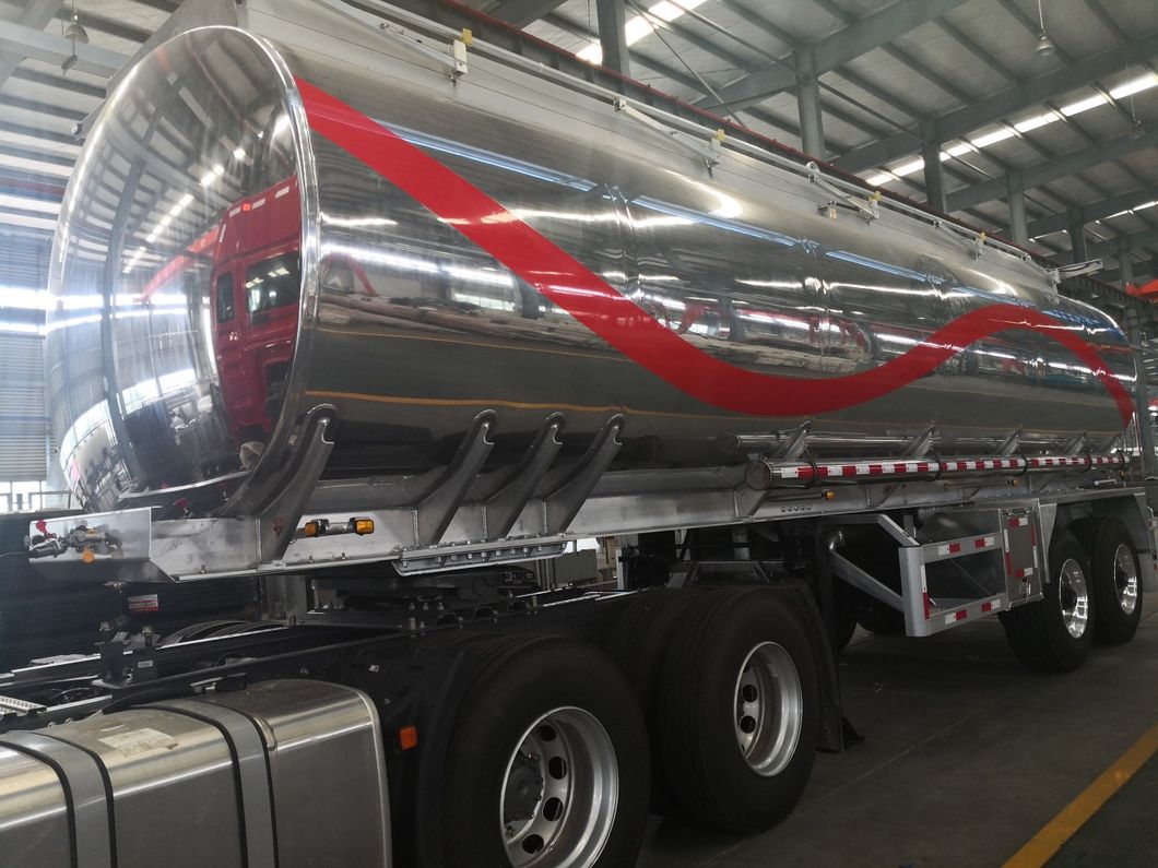 2 Axles 42 Cbm Adr Diesel Transport Aluminum Alloy Fuel Tank Semi Trailer