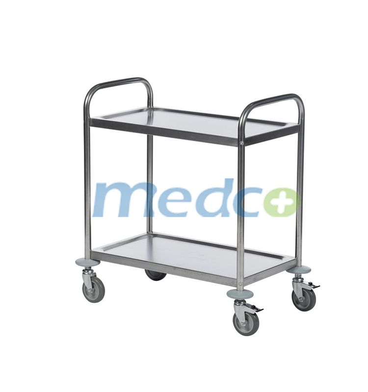 Two Tiers Stainless Steel Medical Trolley