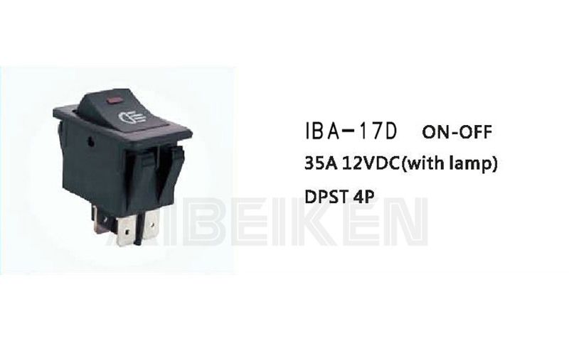 on-off Dpst Rocker Fog Lamp Switch 35A 12VDC 4p with Red Light Rocker Switch