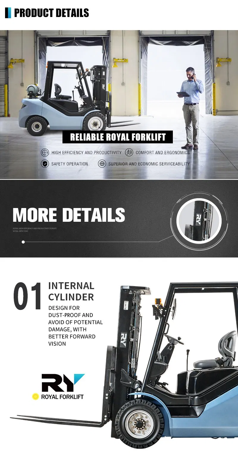 Royal Dual Fuel 3 Ton EPA Standard Engine Gasoline/LPG Fork Lift Trucks