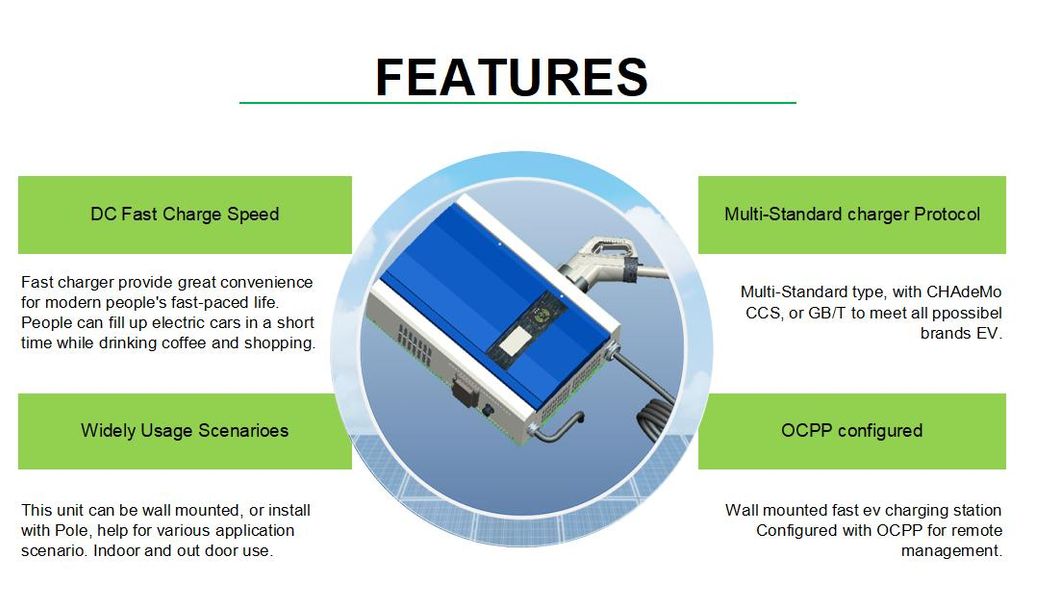 DC Quick Electric Vehicle Charging Station with Combo &amp; Chademo Plug