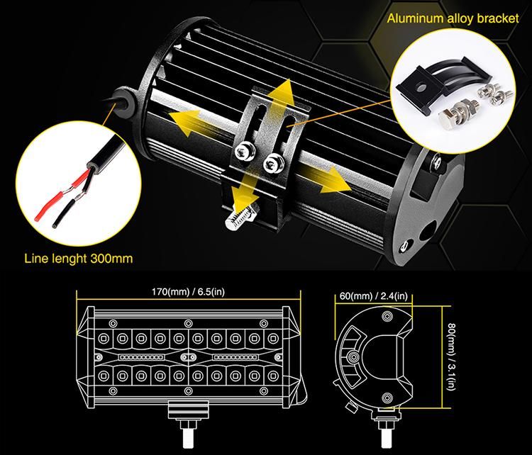 Waterproof LED Work Light 7inch 120W Combo LED Lights LED Car Work Lightsfor SUV Car Truck