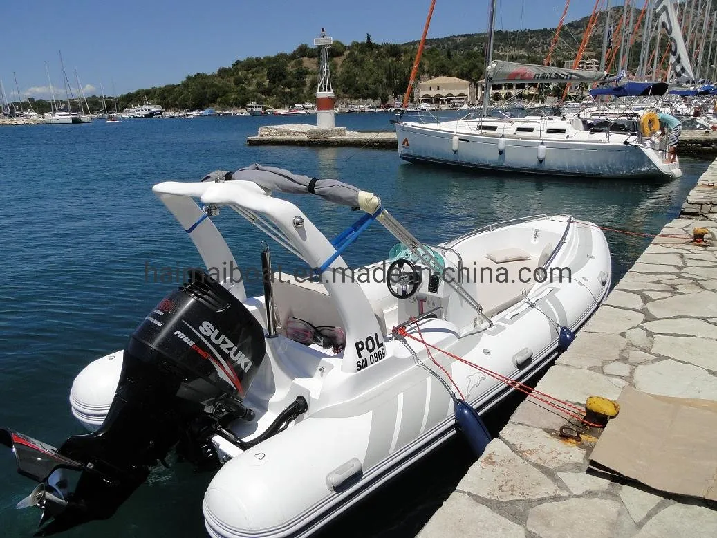 19FT 5.8m Rib Fiberglass Boat PVC or Hypalon Boat Fishing Boat
