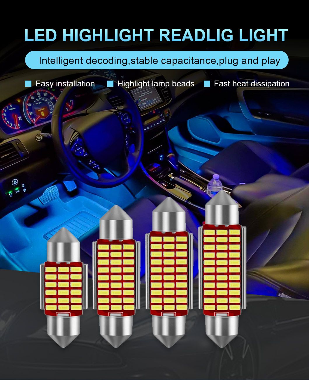 High Performance Price C5w LED Canbus Festoon LED 31mm 36mm 39mm 41mm Error Free C10W 3014 Interior Car Lights