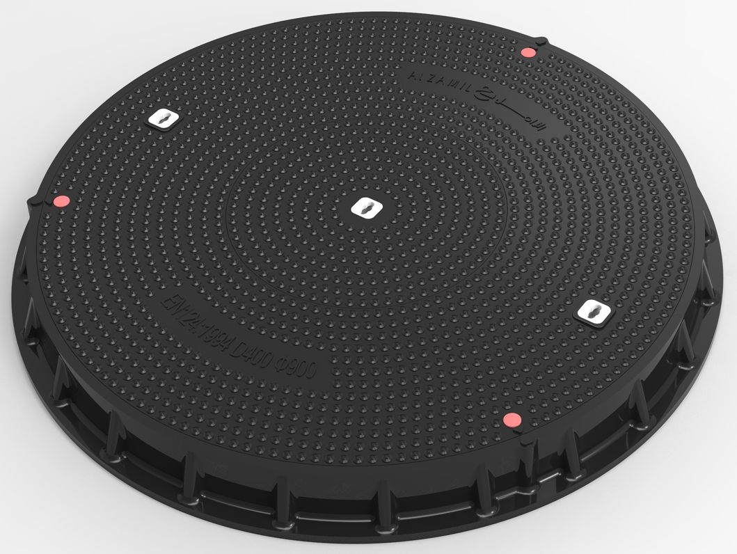 High Quality Heavy Duty FRP Watertight Inspection Manhole Cover SMC Double Seal Manhole Cover and Frame Composite Waterproof Round Lock Manhole Cover