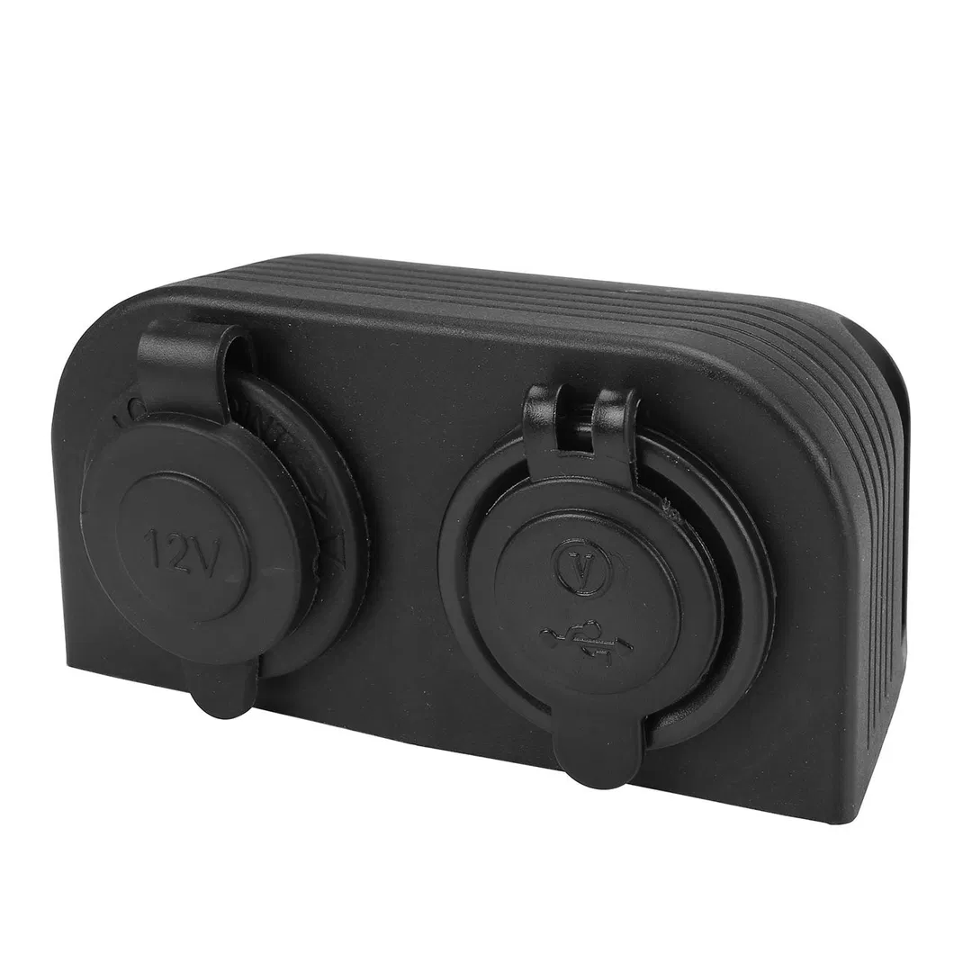 Dual 5V USB Car Charger Car Cigarette Lighter Socket Splitter DC 12V 24V Power Supply Adapter Outlet + Digital Voltmeter