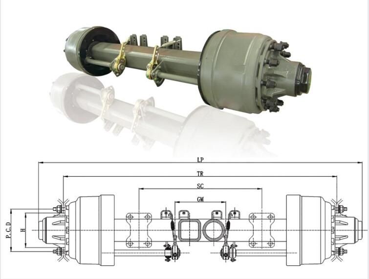 Heavy Duty Trailer Parts American Type Fuwa Axle Inboard Axle for Truck Trailer