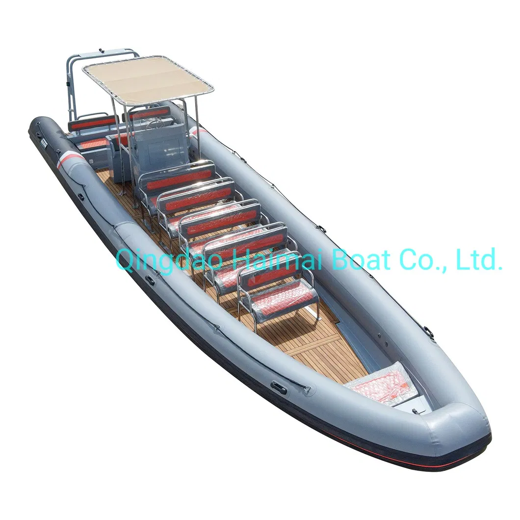 35feet 10.8m Orca Hypalon Rigid Hull Inflatable Boats Aluminum Motor Boat