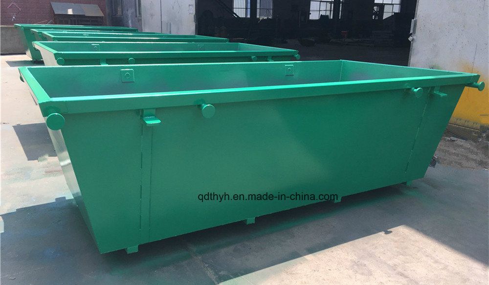 2m3 to 10m3 Heavy Duty Outdoor Mobile Open Flat Top Skip Bin