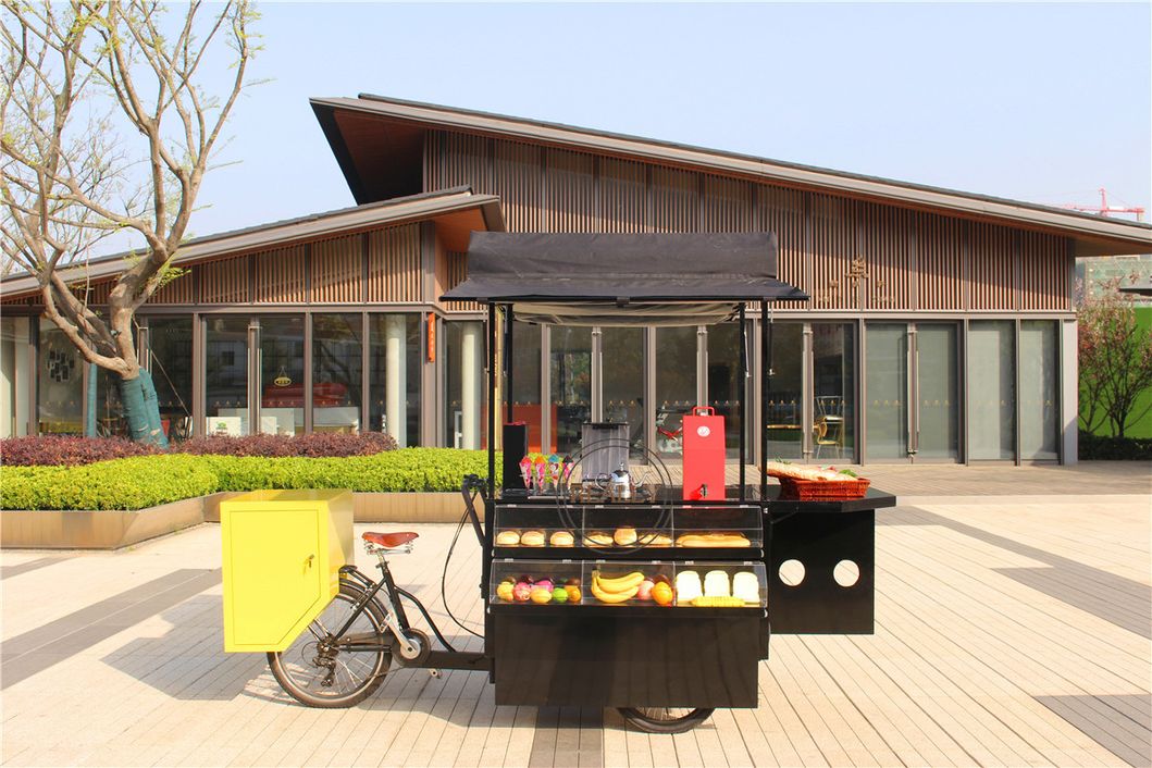OEM Electric Adult Cargo Tricycle for Sale Food Snacks Three Wheel Pizza Delivery Bike Fast Mobile Coffee Vending Cart