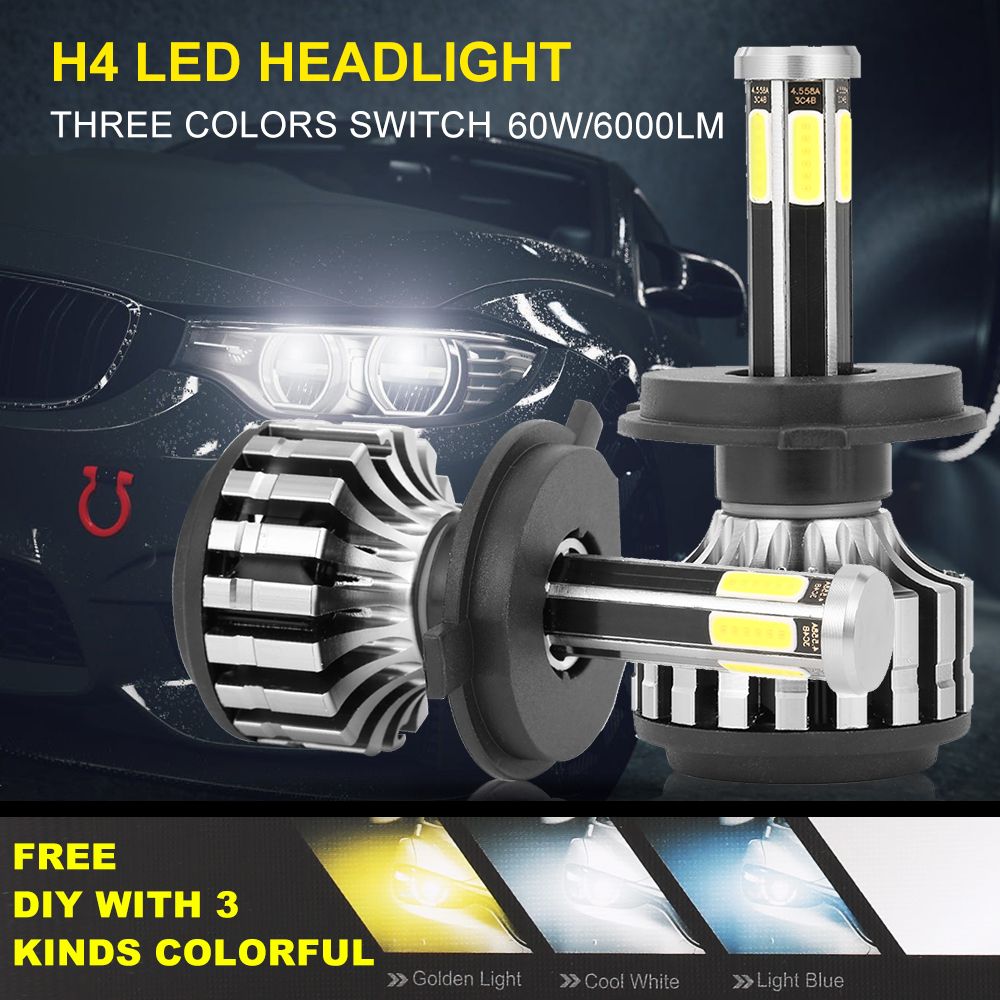Selling Well 6 Side Headlight 72W 10000lm COB Chips H1 H3 H7 H11 H4 H13 9004 9007 Hb3 9005 Hb4 9006 880 Car LED Headlight Bulb 12V 360 LED Headlights