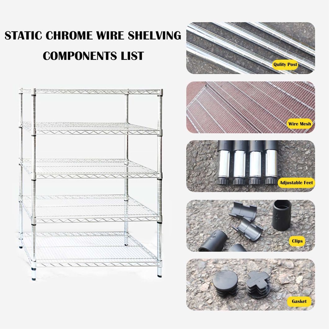 Double Handles Design Wire Storage Rack Trolley Cart