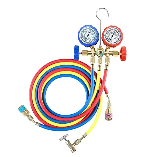 5FT 3-Way AC Diagnostic Manifold Gauge Set for Freon Charging