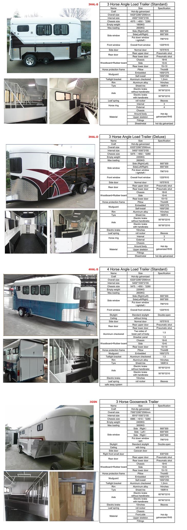 Australian Angle Straight Load 2 Horse Float Trailer with Ce Certificate