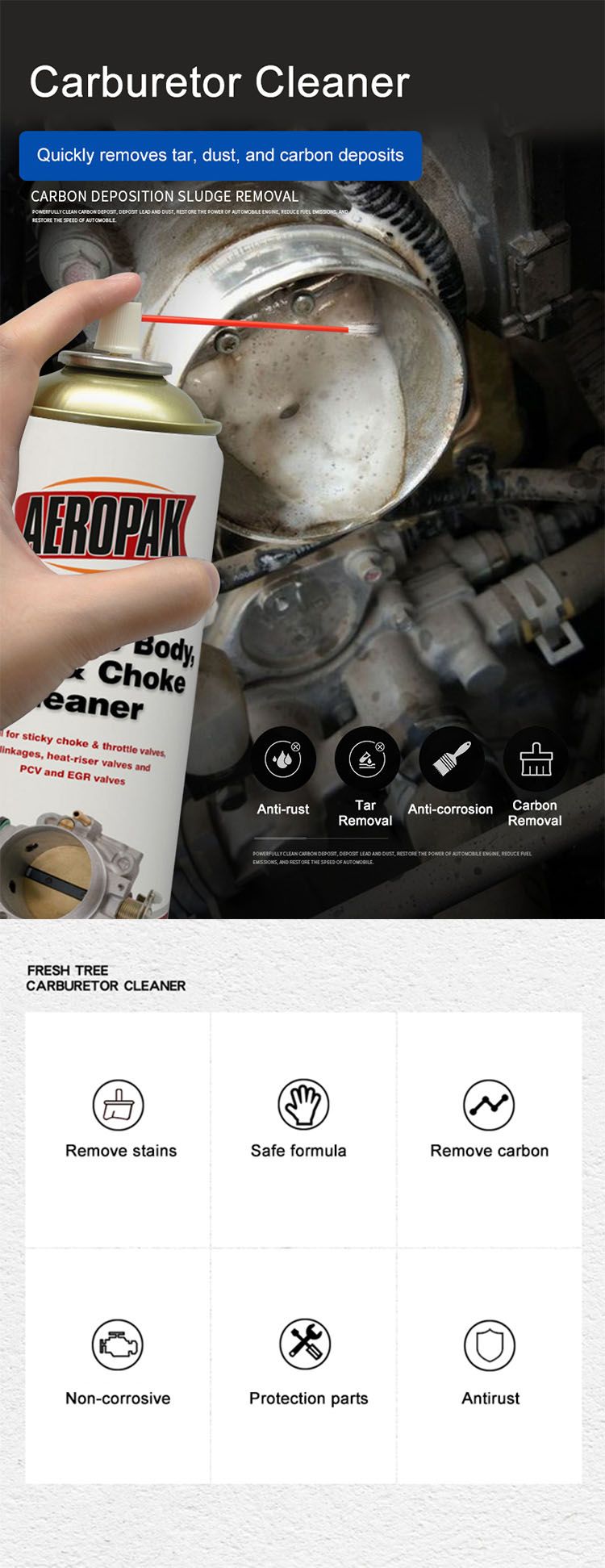 Aeropak Carburettor and Injector Cleaner Carb Cleaner