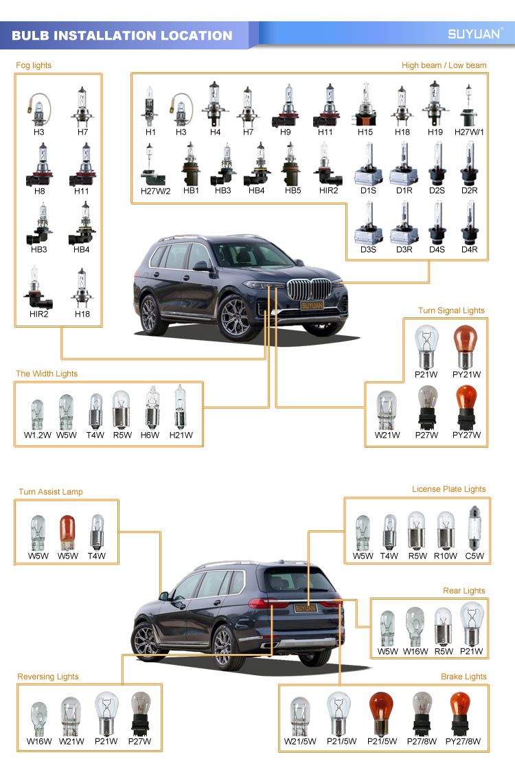 Auto Light H1 H3 H4 H7 H11 9005 9005 9012 12V 24V Halogen Light Bulbs for Auto Parts