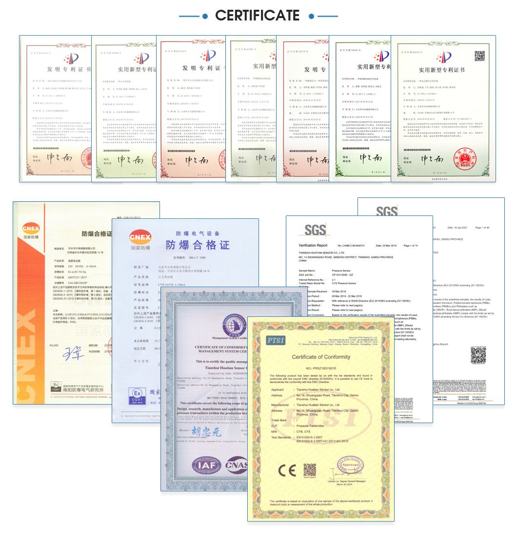China Huatian Cyx12 I2c 0~10 Kpa Low Cost Water and Air Piezoresistive Pressure Sensor Transmitter