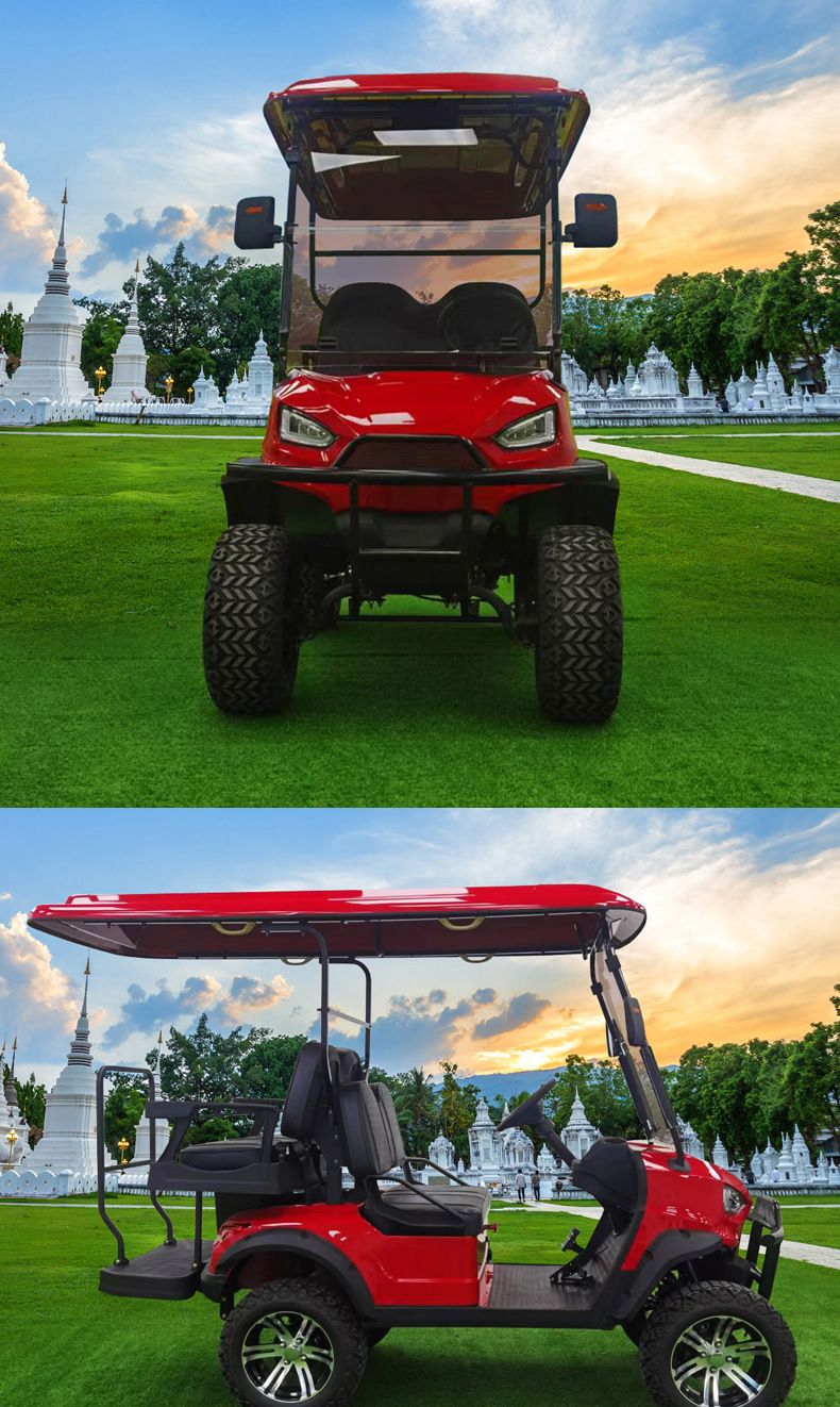 4 Seater Gas Powered Golf Cart Lifted Golf Cart with Low Profile Tires Electric Golf Carts